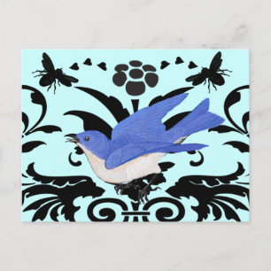Neubearbeitung der Vintage-Illustration Blaue Voge Postkarte