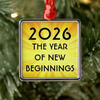 Neubeginn 2026 ornament aus metall