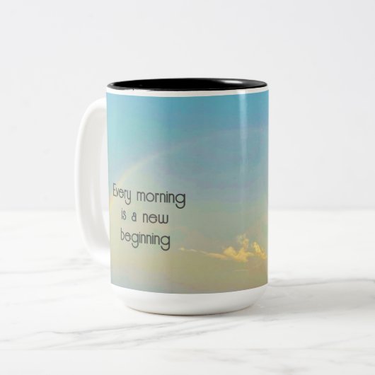 Neubeginn Zweifarbige Tasse (Vorderseite Links)