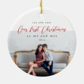 Neubelebung unserer ersten Weihnachtszeit als Foto Keramik Ornament (Hinten)