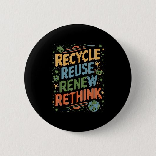 Neubesinnung der Gefärbte Krawatte gerecycelt Button (Vorderseite)