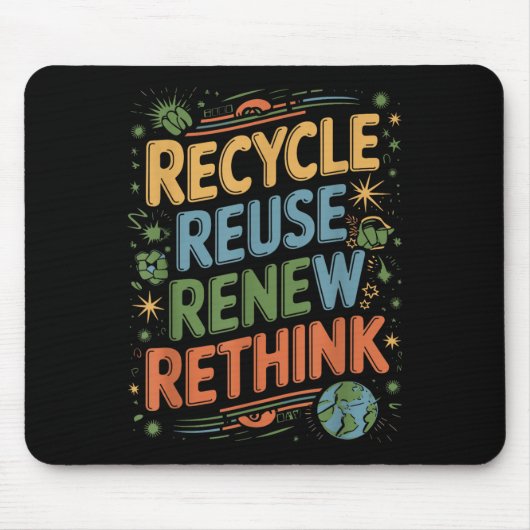 Neubesinnung der Gefärbte Krawatte gerecycelt Mousepad (Vorne)