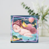 Neuborn Baby Einladung (Stehend Vorderseite)