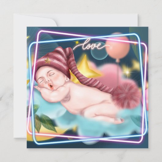 Neuborn Baby Einladung (Vorderseite)