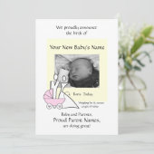 Neuborn Baby Girl Ankündigung (Stehend Vorderseite)