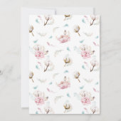 Neuborn Floral Christening Einladung (Rückseite)