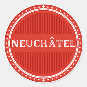 Neuchatel City Pride Emblem – Schweizer Identität Runder Aufkleber
