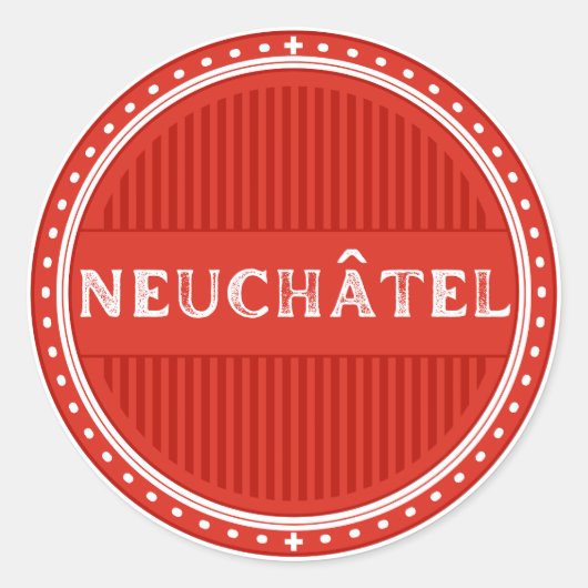 Neuchatel City Pride Emblem – Swiss Identity Runder Aufkleber (Vorderseite)