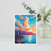 Neuchatel Schweiz Vintage Illustration Postkarte (Stehend Vorderseite)