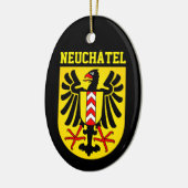 Neuchâtel Wappen, Schweiz Keramik Ornament (Links)