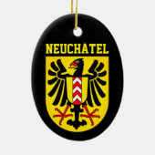 Neuchâtel Wappen, Schweiz Keramik Ornament (Hinten)