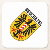 Neuchâtel Wappen, Schweiz Rechteckiger Pappuntersetzer (Vorderseite)