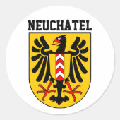 Neuchâtel Wappen, Schweiz Runder Aufkleber (Vorderseite)