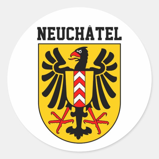 Neuchâtel Wappen, Schweiz Runder Aufkleber (Vorderseite)