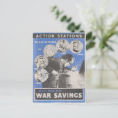 Neudruck des britischen Kriegsposters. Postkarte (Stehend Vorderseite)