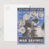 Neudruck des britischen Kriegsposters. Postkarte (Vorne/Hinten)