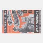 Neudruck des britischen Kriegsposters Rechteckiger Aufkleber (Vorderseite)