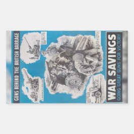 Neudruck des britischen Kriegsposters Rechteckiger Aufkleber