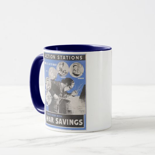Neudruck des britischen Kriegsposters. Tasse (Vorderseite Links)