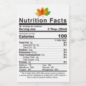 NEUE 2021 Ahornsirup Leaf PreCalculated Nutrition Lebensmitteletikett (Einzelnes Label)