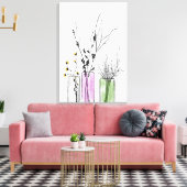 Neue 2 Blume Vase Stretched Canvas Print Leinwanddruck (Insitu (Wohnzimmer))