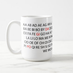 NEUE "2 Buchstabe-Wort-" Wort-Spiel-Tasse NEUE Kaffeetasse