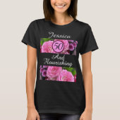 Neue 50 und Blühend rosa Blume Individuelle Name T-Shirt (Vorderseite)