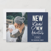 Neue Abenteuer Foto Weihnachtskarte Feiertagskarte (Vorderseite)