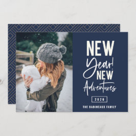 Neue Abenteuer Foto Weihnachtskarte Feiertagskarte