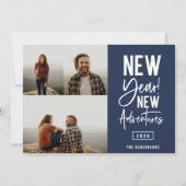 Neue Abenteuer Foto Weihnachtskarte Feiertagskarte (Vorderseite)