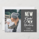 Neue Abenteuer Foto Weihnachtskarte Feiertagskarte (Vorderseite)