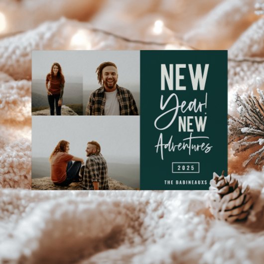 Neue Abenteuer Foto Weihnachtskarte Feiertagskarte