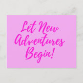 Neue Abenteuer lass - Rosa - Postkarte