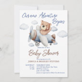 Neue abenteuerliche winzige Pilot-Flugzeug Babydus Einladung (Vorderseite)