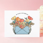 Neue Address-Blume Illustriert Postkarte<br><div class="desc">Informieren Sie alle über Ihre Änderung oder bewegen Sie sich mühelos mit unserer Postkarte "Wir haben eine neue Adresse". Diese bezaubernde Postkarte zeigt einen Umschlag, der mit lebendigen Blume geschmückt ist, und dient als angenehme Ankündigung für Ihren Umzug. Die Vorderseite zeigt die Meldung deutlich an, während die Rückseite eine bequeme...</div>