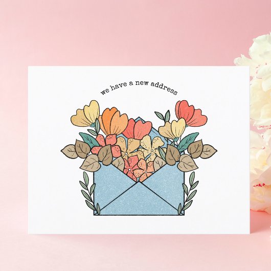 Neue Address-Blume Illustriert Postkarte