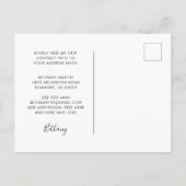 Neue Address Boho Hanging-Pflanze verschieben Ankündigungspostkarte (Rückseite)