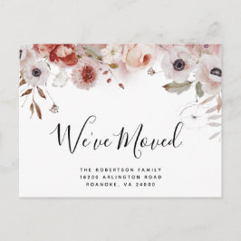 Neue Address Moody Floral Herbstfarben verschieben Ankündigungspostkarte