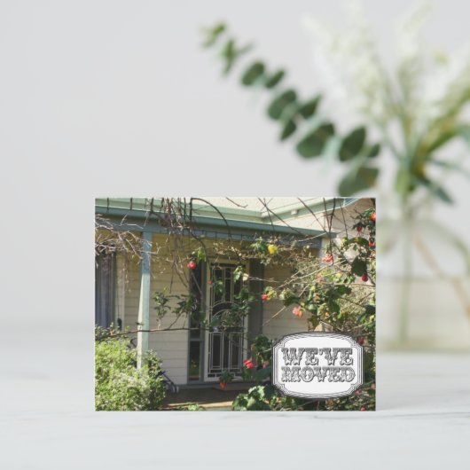 Neue Address Moving House Zuhause Foto Postkarte (Stehend Vorderseite)