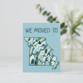 NEUE ADDRESS Moving Missouri Staat Illustrierte Ka Postkarte (Stehend Vorderseite)