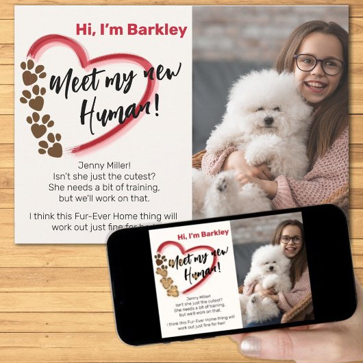 Neue Adoption für Haustiere Ankündigung