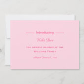 Neue Adoption für Haustiere in Girly Pink Ankündigung (Rückseite)