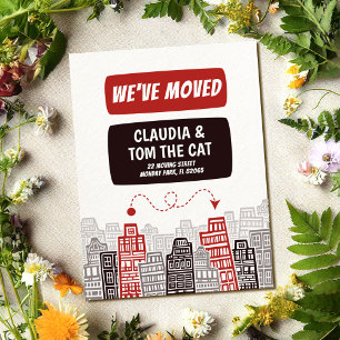 neue Adress-Mitteilungskarte beim Umzug Postkarte