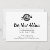 Neue Adressänderung mit dem Firmenlogo Ankündigung (Vorderseite)