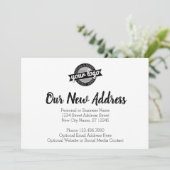 Neue Adressänderung mit dem Firmenlogo Ankündigung (Stehend Vorderseite)