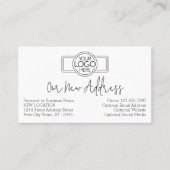 Neue Adressänderung mit dem Firmenlogo Visitenkarte (Vorderseite)