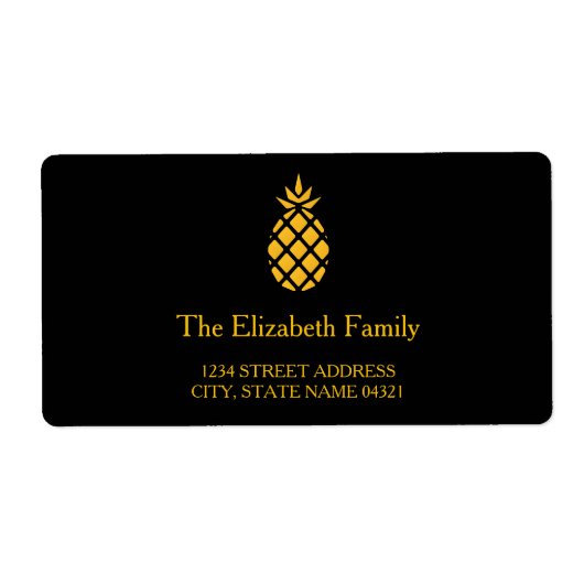 Neue Adresse Ananas Etikett (Vorne)