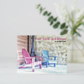 Neue Adresse Ankündigung Adirondack Stairs Porsche Postkarte (Stehend Vorderseite)