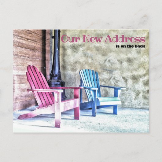 Neue Adresse Ankündigung Adirondack Stairs Porsche Postkarte (Vorderseite)