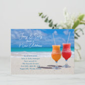 Neue Adresse Ankündigung Beach Paare (Stehend Vorderseite)